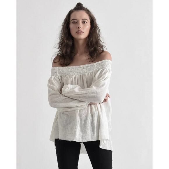 One teaspoon TAHITIAN PEARL TOP off the shoulder in stone size small - Picture 3 of 8